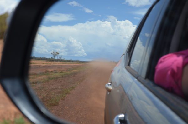 7a 002 Side Mirror View Dirt Road